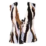 Hotsjok design h�ndlavet vest i multicolor kanin-pels.